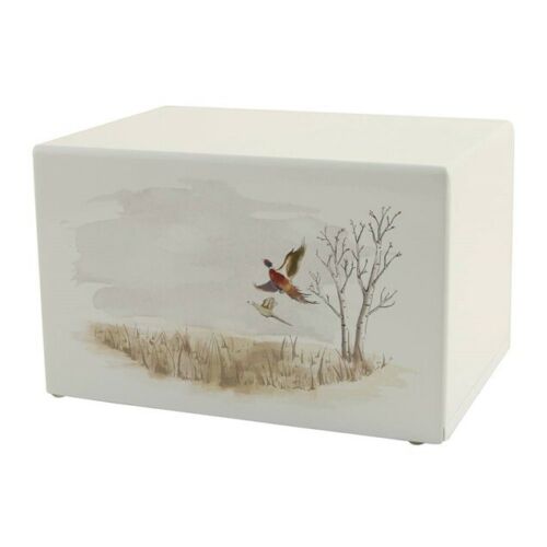 Large/Adult Somerset Pheasants Wood Box Cremation Urn for Ashes 200 Cubic Inches