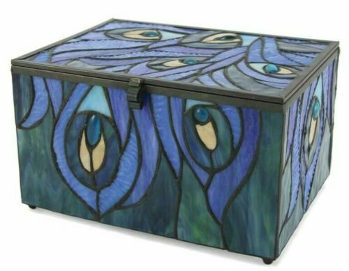 Large/Adult 200 Cubic Inch Stained Glass Paragon Cremation Urn w/LED - Peacock