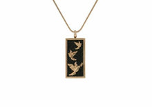 Load image into Gallery viewer, Stainless Steel Rose Embossed Doves Funeral Cremation Pendant w/chain
