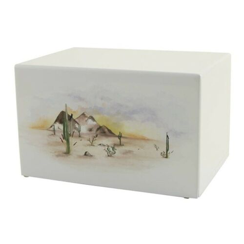 Large/Adult Desert Sunrise Box Funeral Cremation Urn for Ashes, 200 Cubic Inches