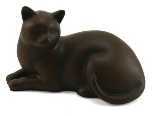 Small/Keepsake Tabby Cozy Cat Resin Funeral Cremation Urn, 25 Cubic Inches