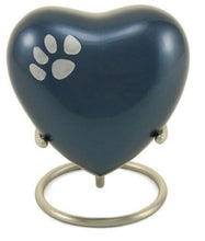 Load image into Gallery viewer, Small/Keepsake Blue Brass Odyssey Heart Funeral Cremation Urn, 3 cubic inches
