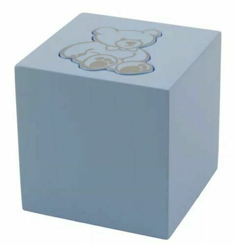 Blue Infant 20 Cubic Inch Teddy Bear Funeral Cremation Urn for Ashes