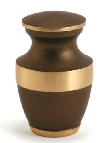 6 Small/Keepsake Set Bronze Color Brass Funeral Cremation Urns,5 Cubic Inch each