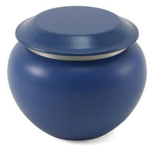 Load image into Gallery viewer, Small/Keepsake Blue Pagoda Aluminum Funeral Cremation Urn, 70 Cubic Inches
