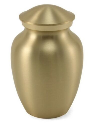 Small/Keepsake Classic Pet Brass Funeral Cremation Urn, 85 Cubic Inches