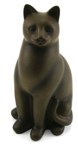 Small/Keepsake Sable Elite Cat Resin Funeral Cremation Urn, 25 Cubic Inches