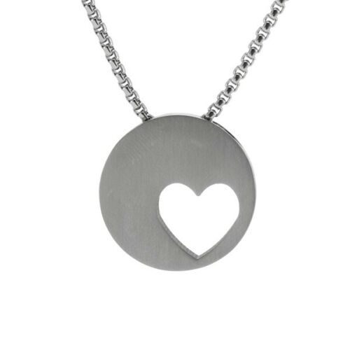 Stainless Steel Pewter Eternity Heart Pendant Funeral Cremation Jewelry